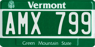 VT license plate AMX799