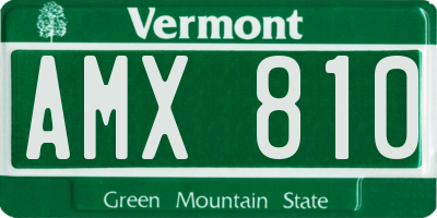 VT license plate AMX810