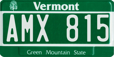 VT license plate AMX815