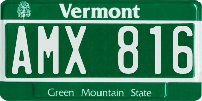 VT license plate AMX816