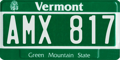 VT license plate AMX817