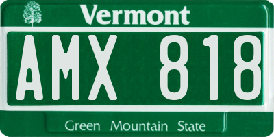 VT license plate AMX818