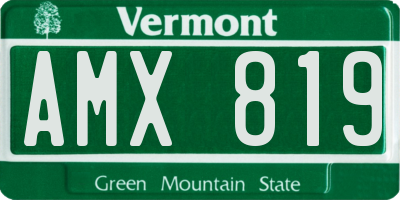 VT license plate AMX819