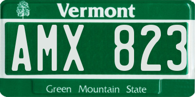 VT license plate AMX823