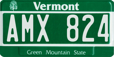 VT license plate AMX824