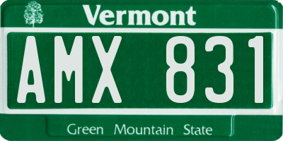 VT license plate AMX831