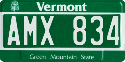 VT license plate AMX834