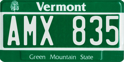VT license plate AMX835