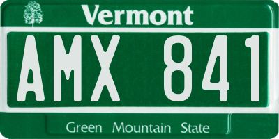 VT license plate AMX841