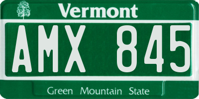 VT license plate AMX845