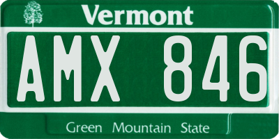 VT license plate AMX846