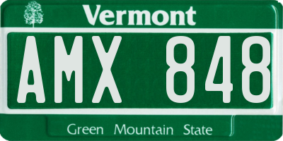 VT license plate AMX848