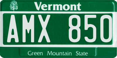 VT license plate AMX850