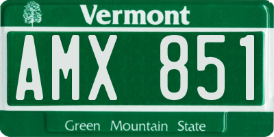 VT license plate AMX851