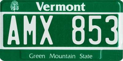 VT license plate AMX853