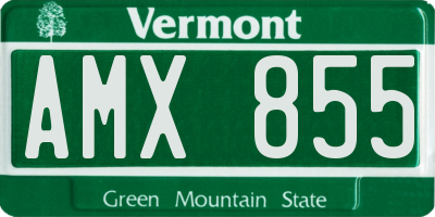 VT license plate AMX855