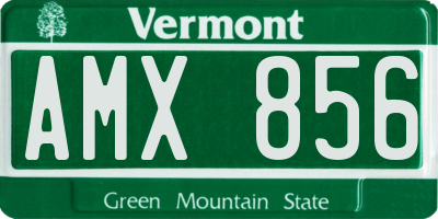 VT license plate AMX856