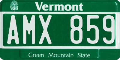 VT license plate AMX859
