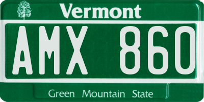 VT license plate AMX860