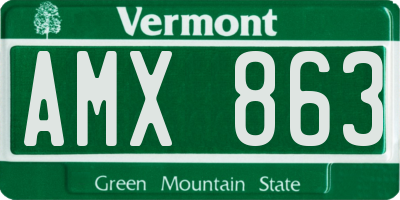 VT license plate AMX863