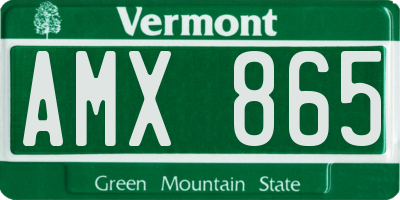VT license plate AMX865