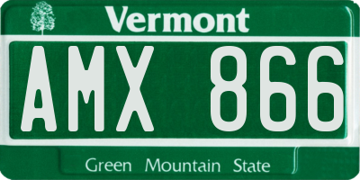 VT license plate AMX866