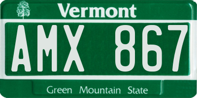 VT license plate AMX867