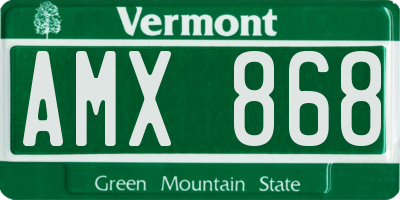 VT license plate AMX868