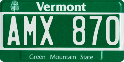 VT license plate AMX870