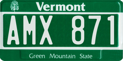 VT license plate AMX871