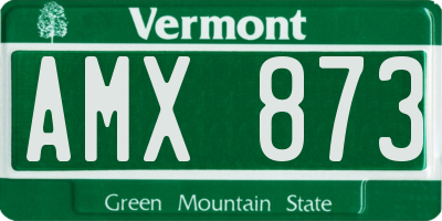 VT license plate AMX873