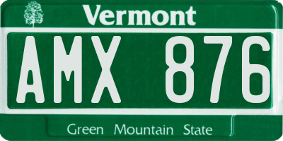 VT license plate AMX876