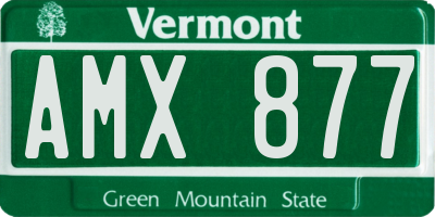 VT license plate AMX877