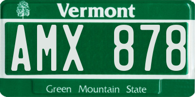 VT license plate AMX878