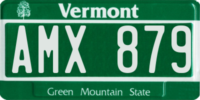 VT license plate AMX879