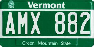 VT license plate AMX882
