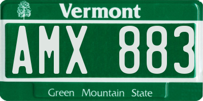 VT license plate AMX883