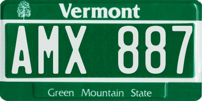VT license plate AMX887