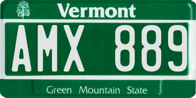 VT license plate AMX889