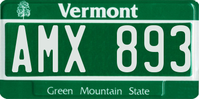 VT license plate AMX893