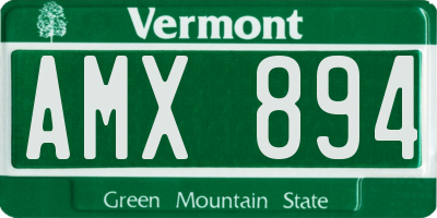 VT license plate AMX894