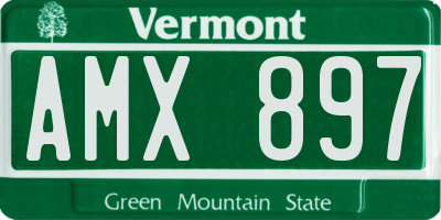 VT license plate AMX897