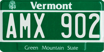 VT license plate AMX902