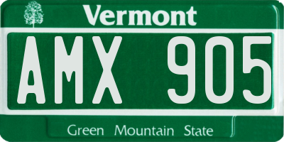 VT license plate AMX905