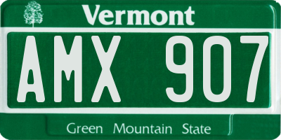 VT license plate AMX907