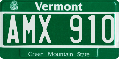 VT license plate AMX910