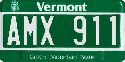 VT license plate AMX911