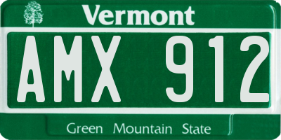 VT license plate AMX912