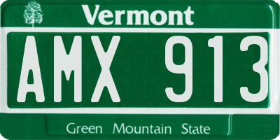 VT license plate AMX913