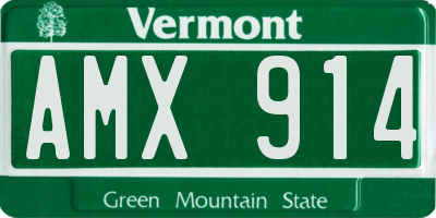 VT license plate AMX914